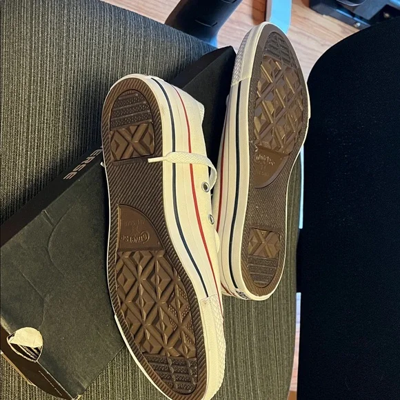 Converse White and Red Athletic Shoes - Picture 3 of 6